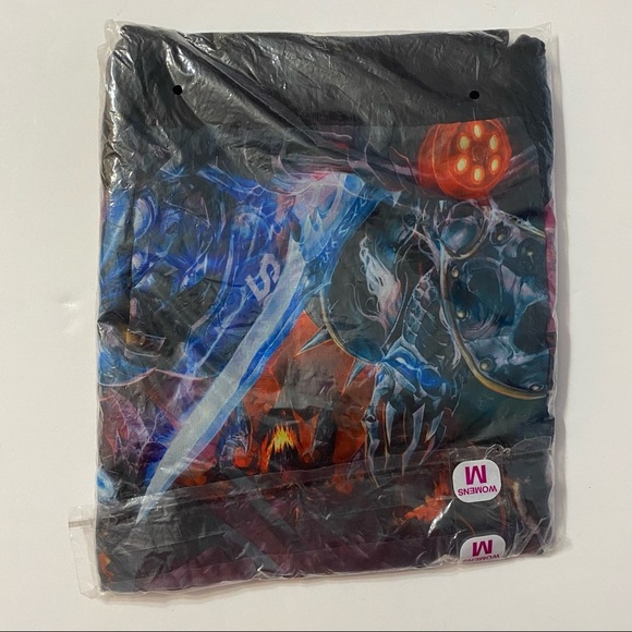 Heroes of the Storm Printed Chiffon Boatneck Raglan Black Knit Sweater Medium - Picture 11 of 13